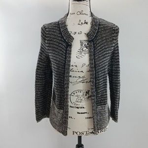 Loft - Marled Sweater Blazer Jacket (Swacket) - XS (Brown, Black, Gray)